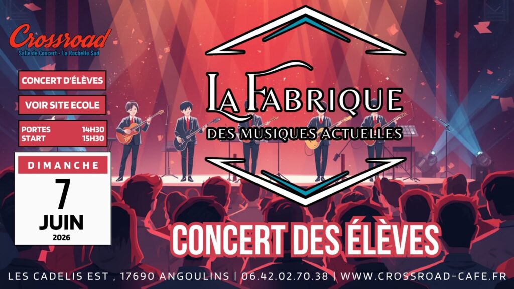 CONCERT | Concert des élèves de LA FABRIQUE DES MUSIQUES ACTUELLES