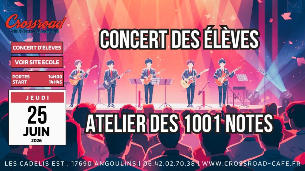 CONCERT | Concert des élèves de l'Atelier des 1001 Notes de Benoit Leveque