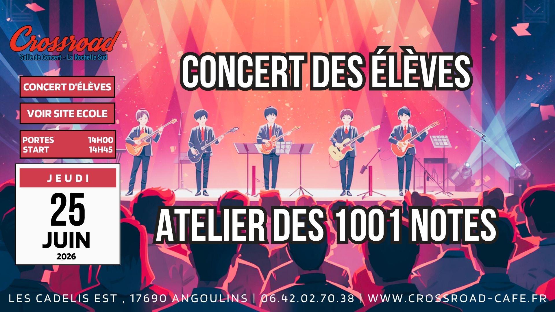 CONCERT | Concert des élèves de l'Atelier des 1001 Notes de Benoit Leveque