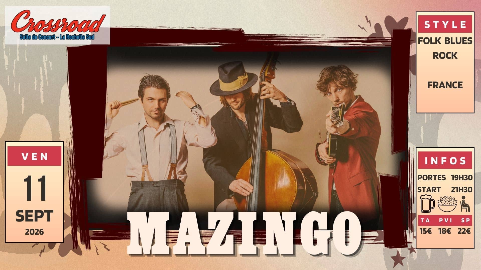 CONCERT OUVERTURE DE SAISON | MAZINGO | BLUES FOLK ROCK