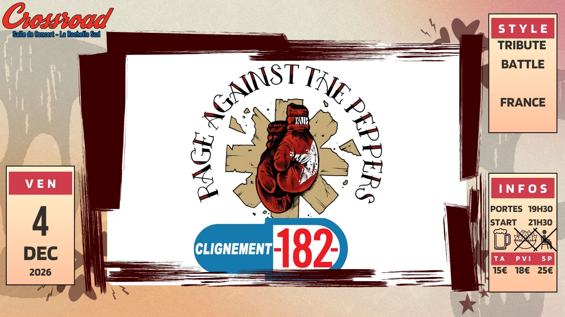 CONCERT | RAGE AGAINST THE PEPPERS + CLIGNEMENT 182 | Tribute Battle